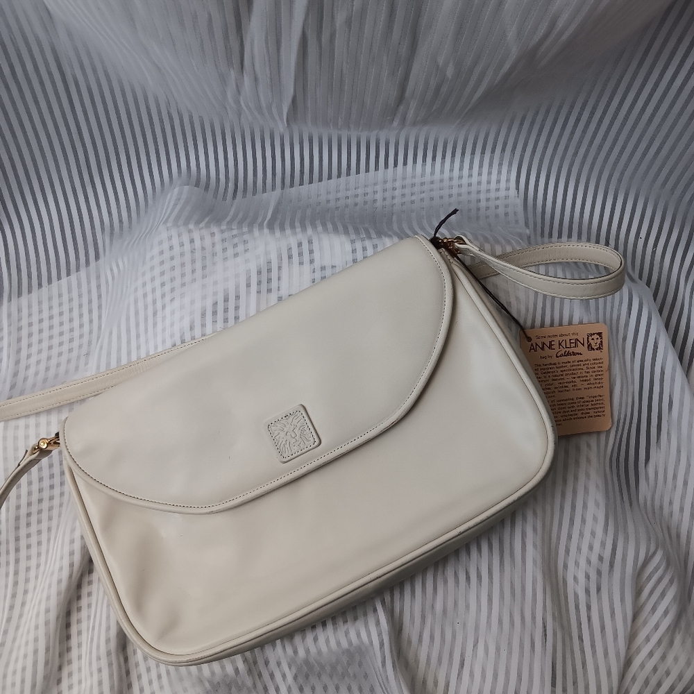 White Anne Klein Leather Crossbody Bag